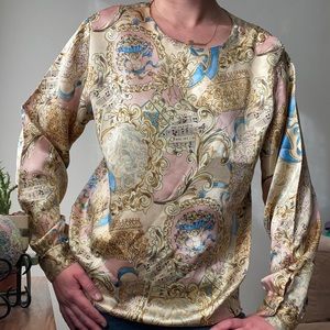 Silky Angels & Music Blouse VINTAGE